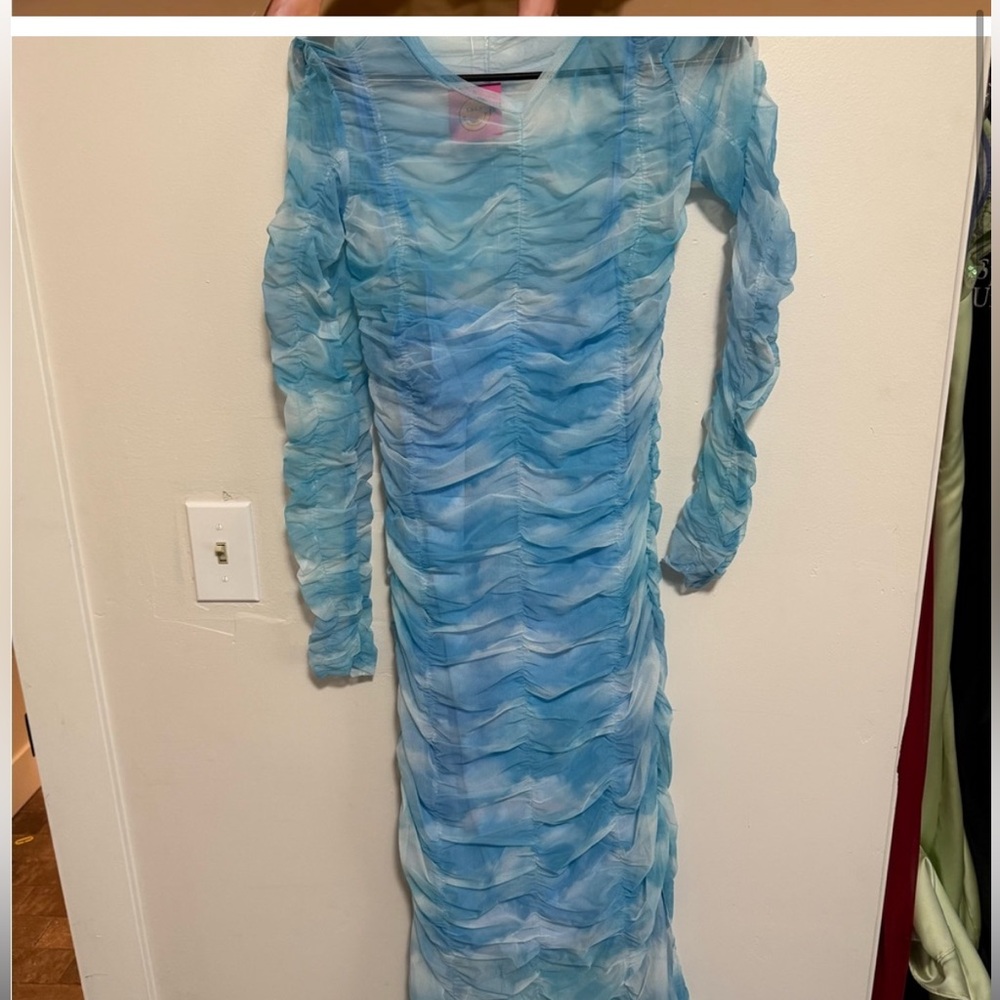 Dressed in LALA Blue Long Sleeve Dress